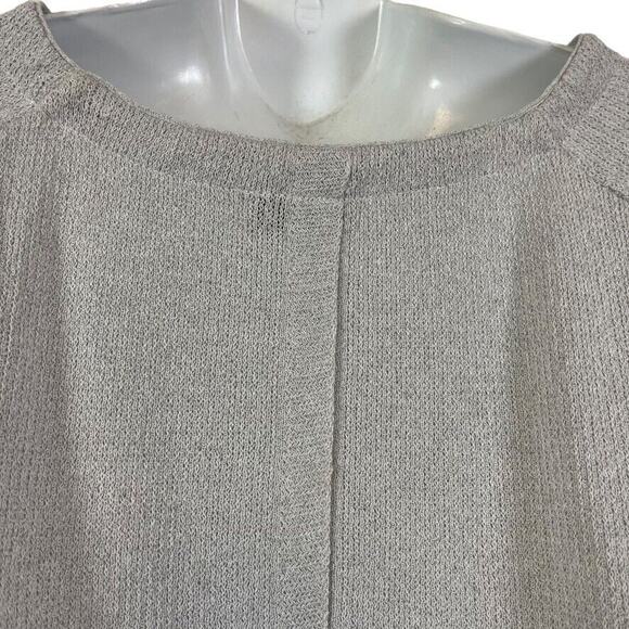 Terra SJ Apparel Womens Light Gray 100% Linen Knit Summer Sweater Lagenlook M - Picture 13 of 16